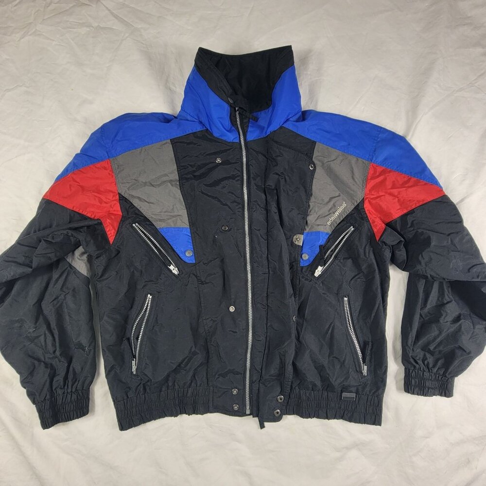 Edelweiss Skiwear Mens Large Black Jacket Snowboarding Winter Outdoors Casual